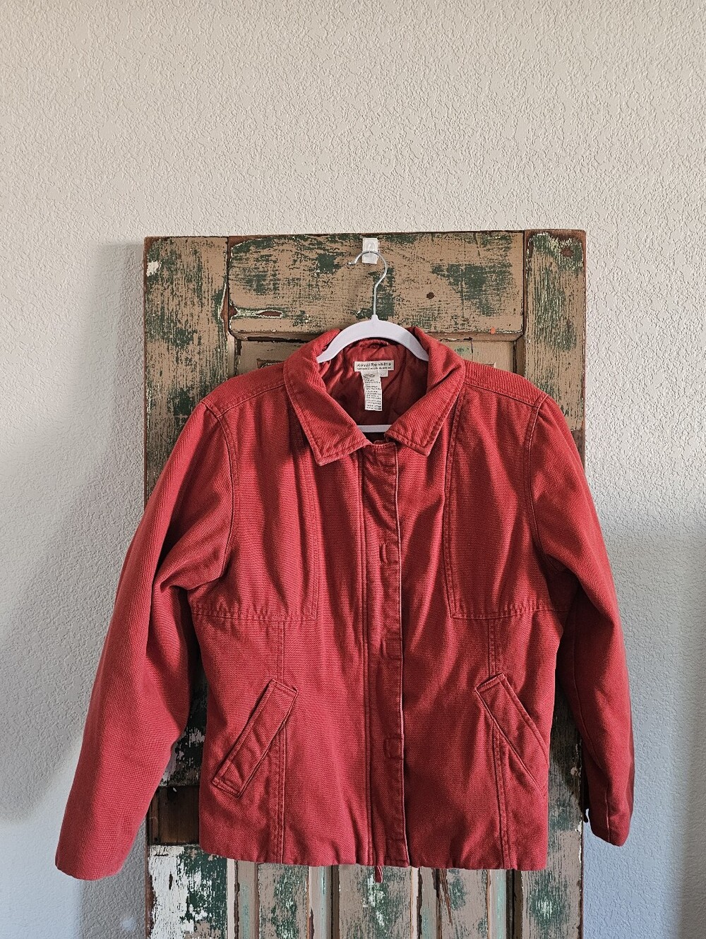 Vintage Red Women's Utility Jacket - Heavy Canvas Large